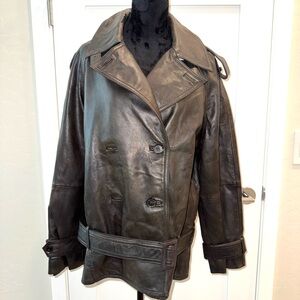 We The Free Dark And Stormy Leather Short Trench Coat
